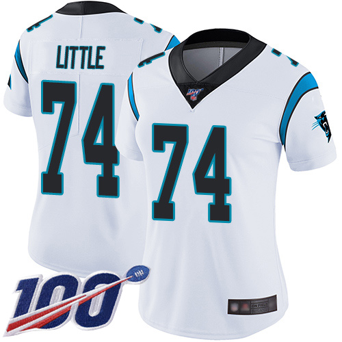 Carolina Panthers Limited White Women Greg Little Road Jersey NFL Football #74 100th Season Vapor Untouchable->women nfl jersey->Women Jersey